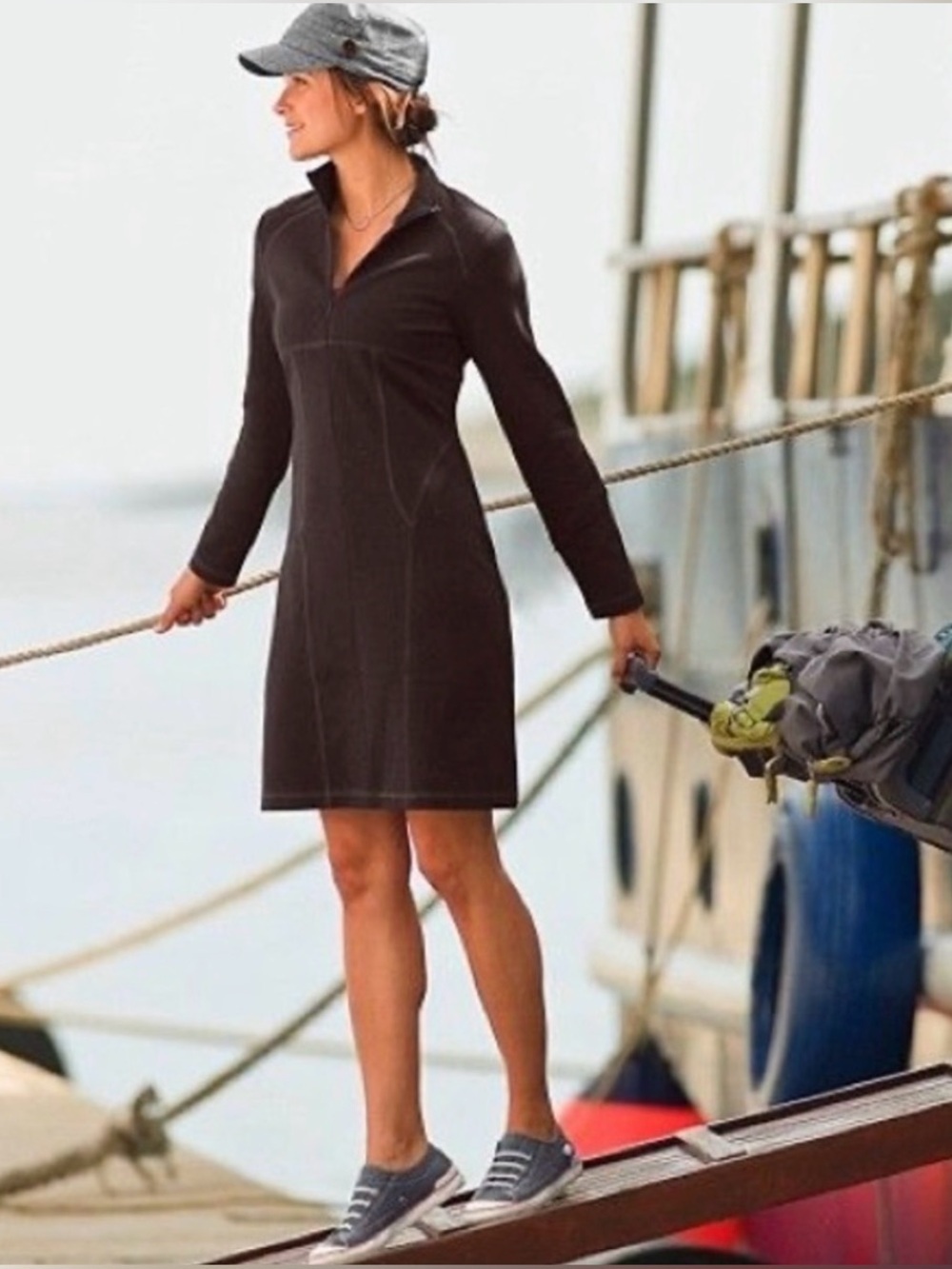 Athleta Cassidy Ponte Knit Dress Chocolate Brown